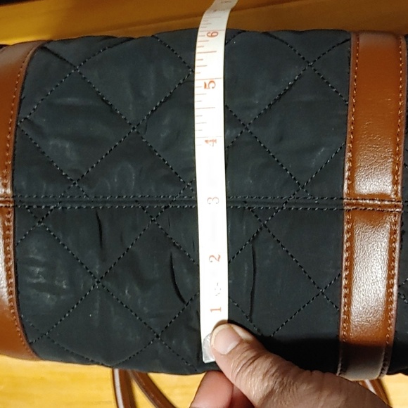 Talbots Black Quilted Shoulder Bag with Faux Leather Straps - Picture 12 of 14